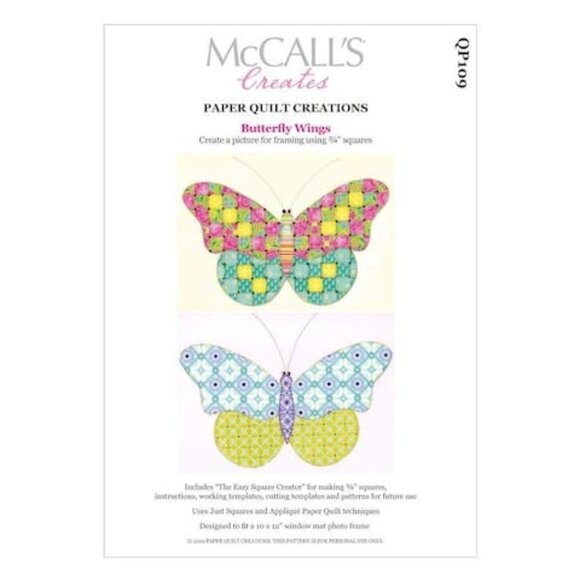 McCall's Creates W10628 Paper Quilt Creations Craft Pattern, Butterfly - Picture 1 of 1